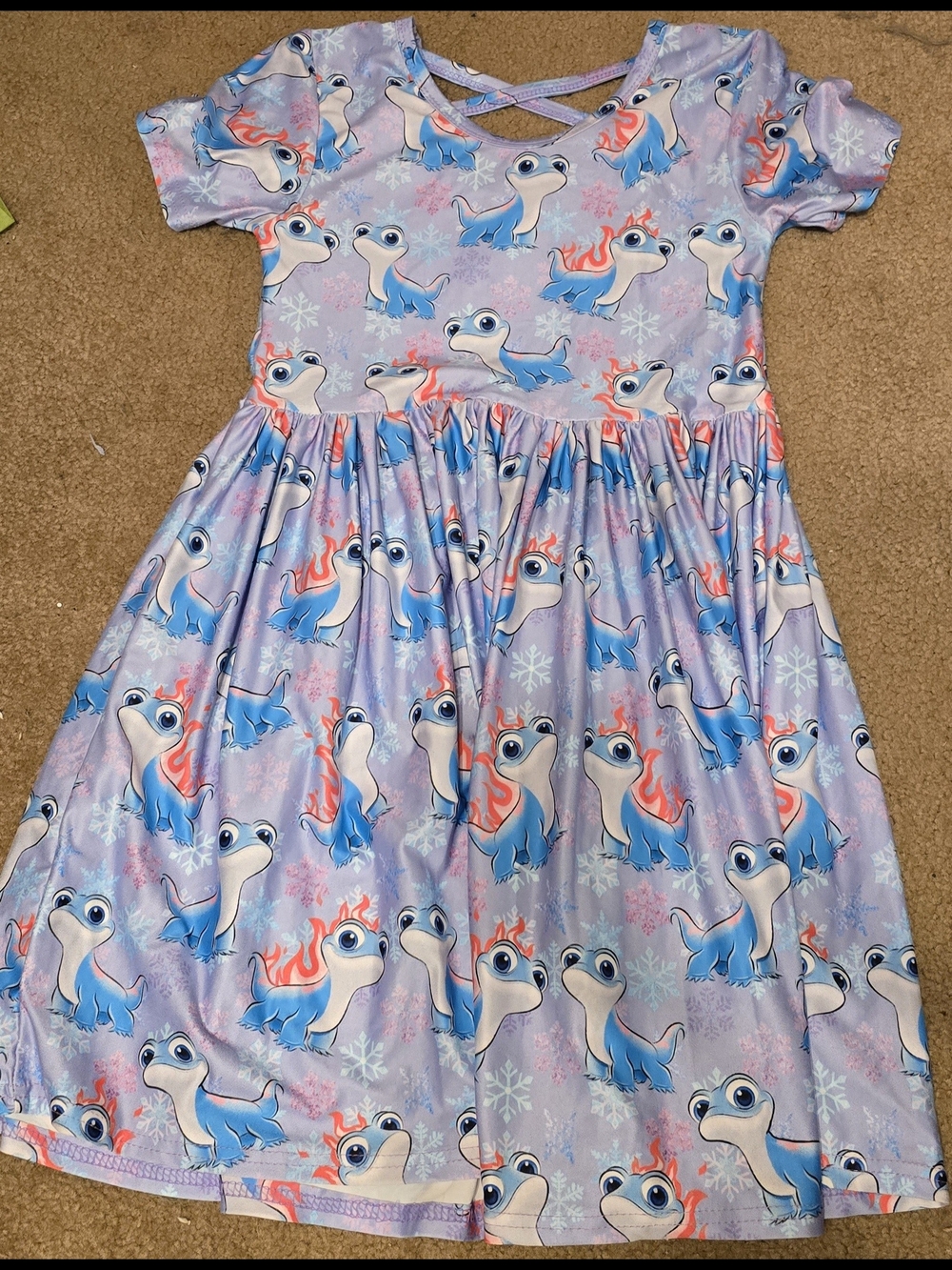 Girls' Purple Blue Bruni-Print Casual Dress